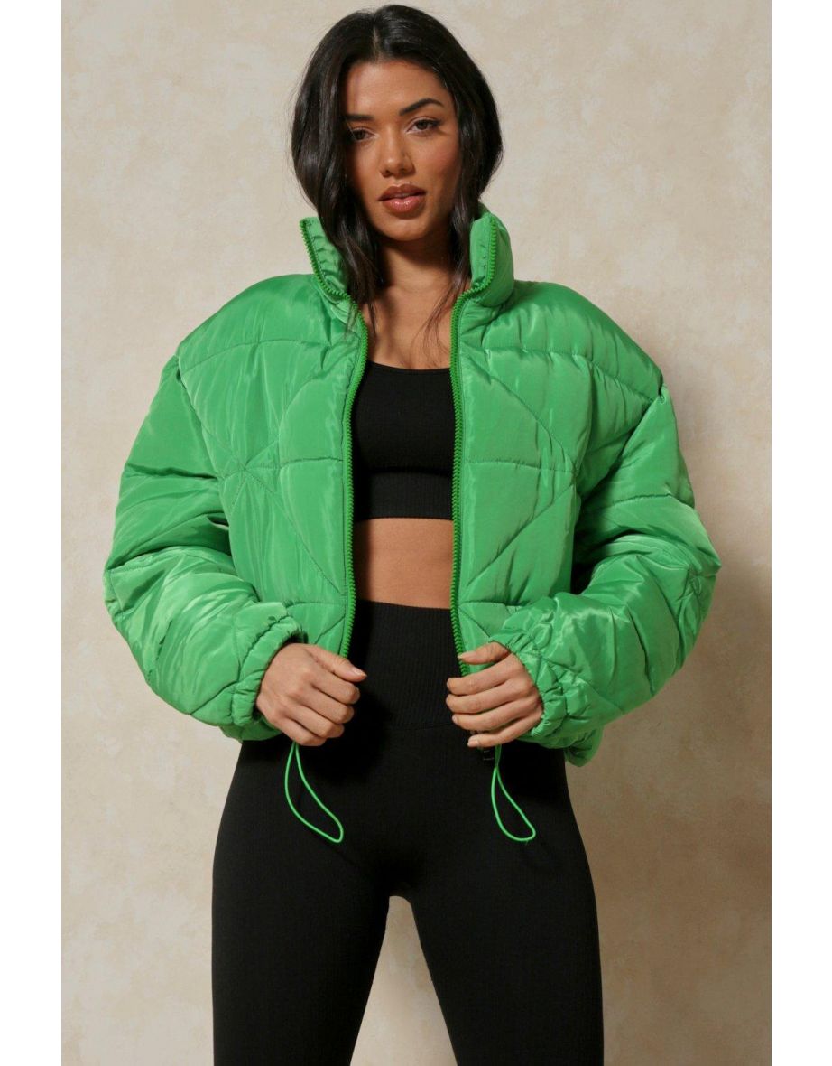 Quilted Cropped Puffer Coat