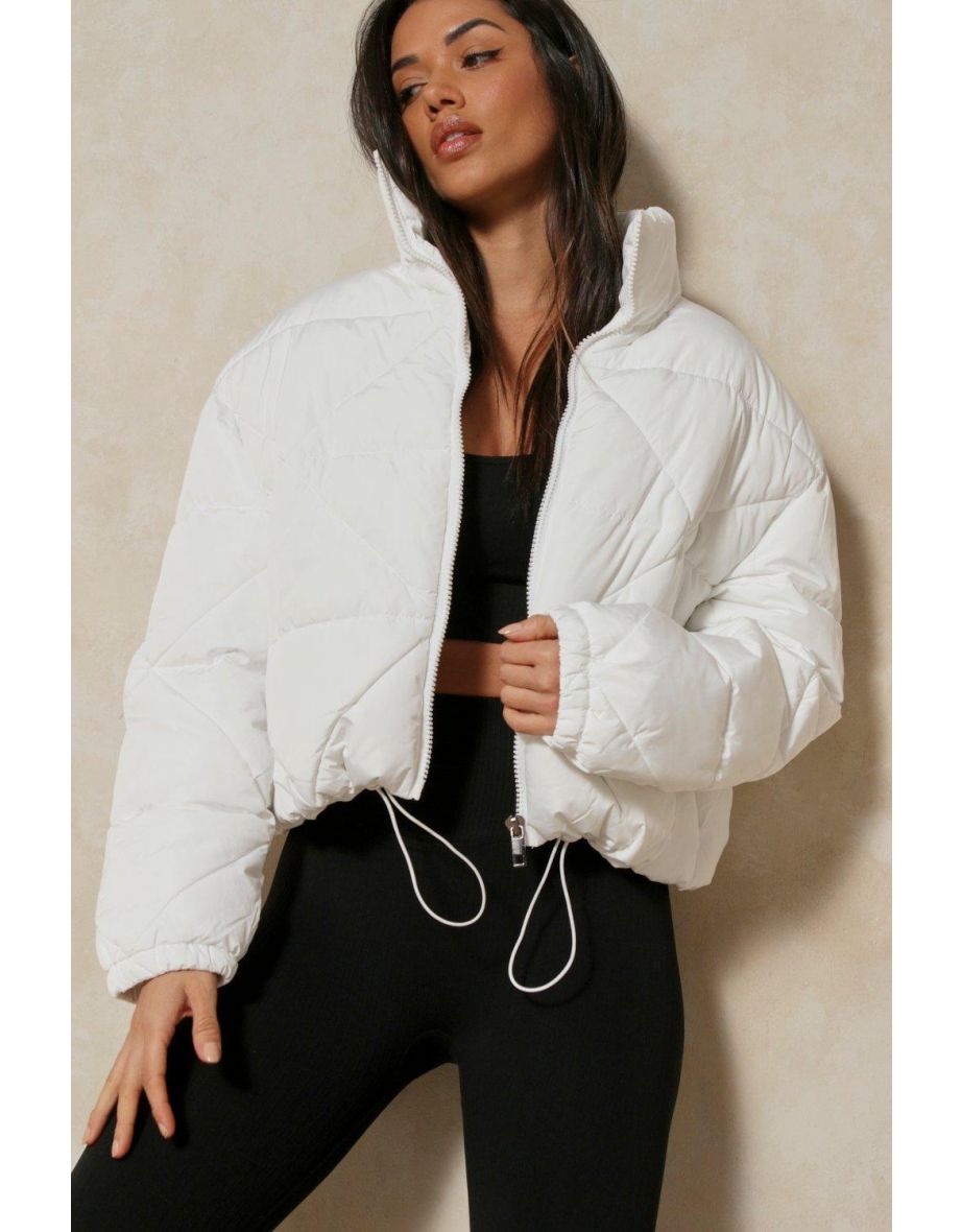 Quilted Cropped Puffer Coat