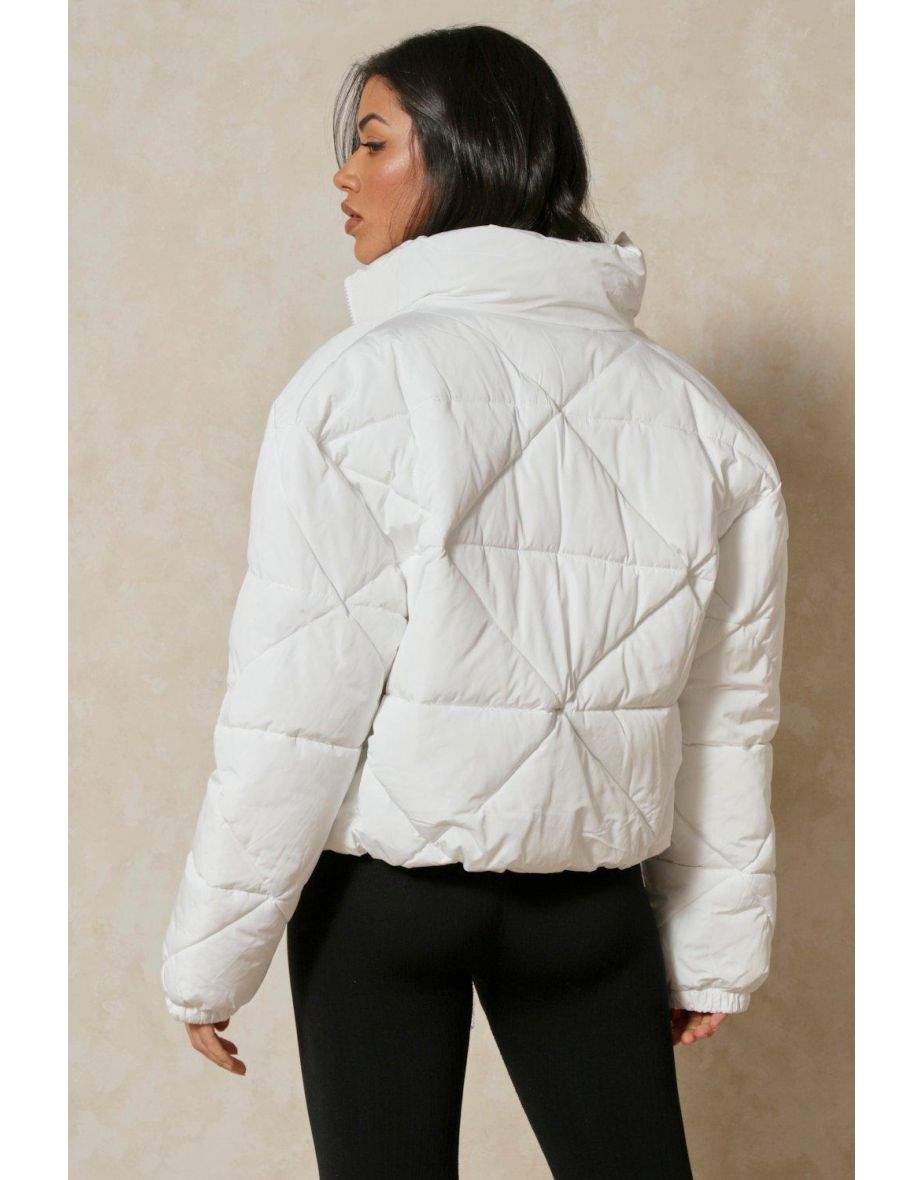 Quilted Cropped Puffer Coat - 2