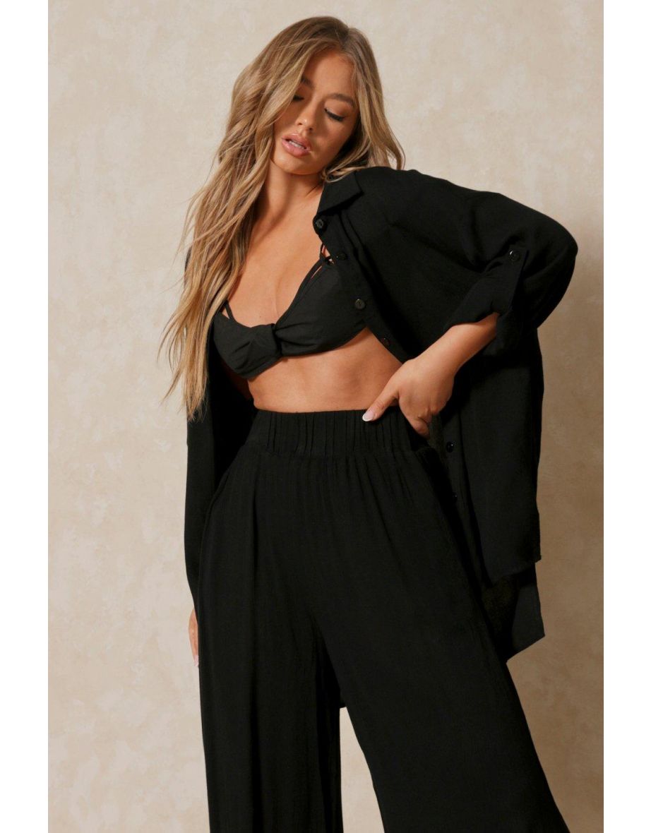 Crinkle Oversized Sheer Shirt