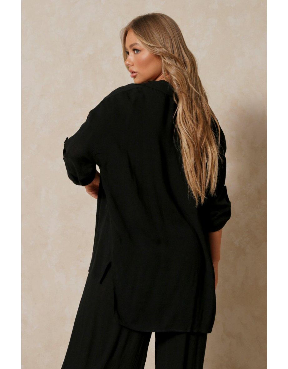 Crinkle Oversized Sheer Shirt - 2