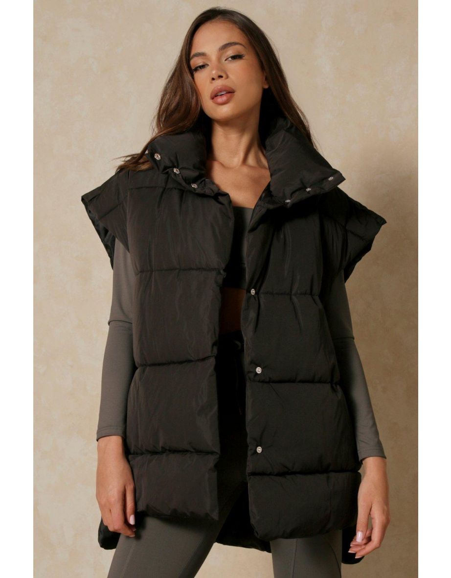 Misspap Oversized Collared Maxi Puffer Gilet