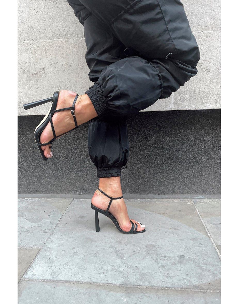 Strappy Toe Post Heels