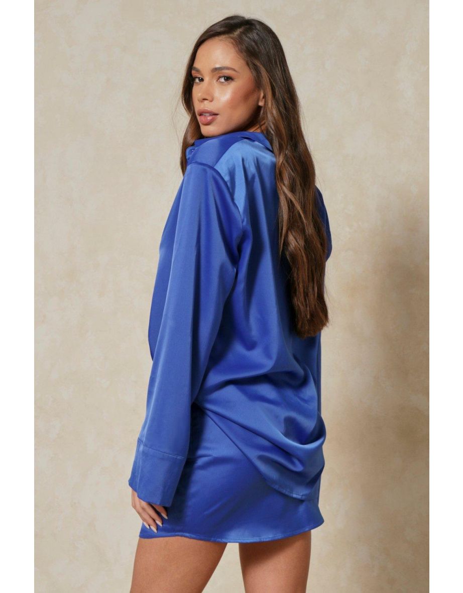 Satin Shirt And Skirt Co-ord - 2