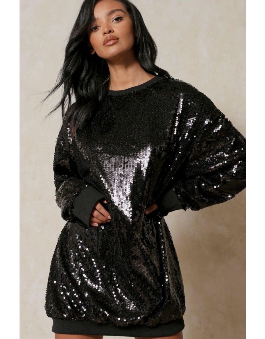 Oversized Premium Sequin Jumper Dress