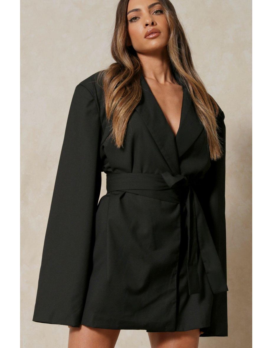 Tailored Belted Blazer Dress