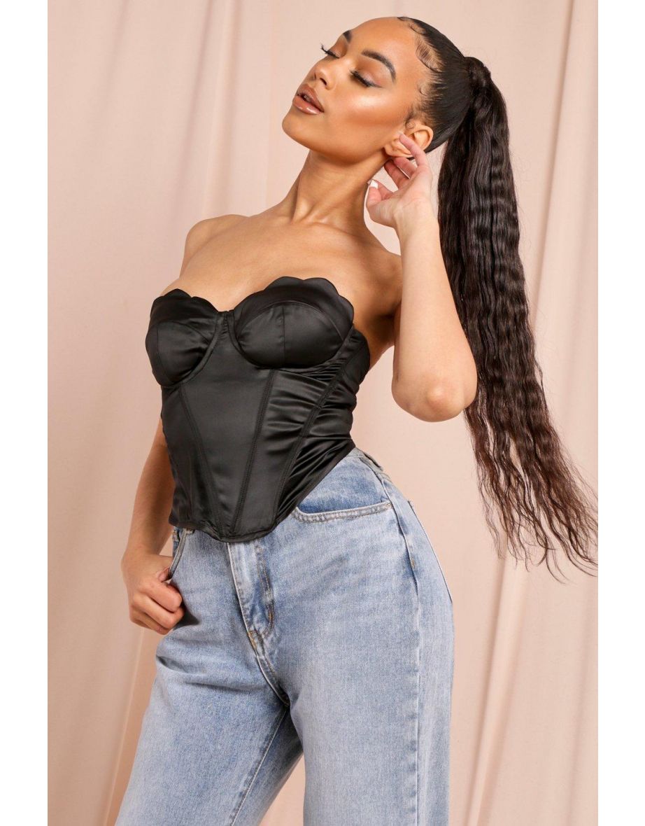 Scallop Detail Cupped Corset Top