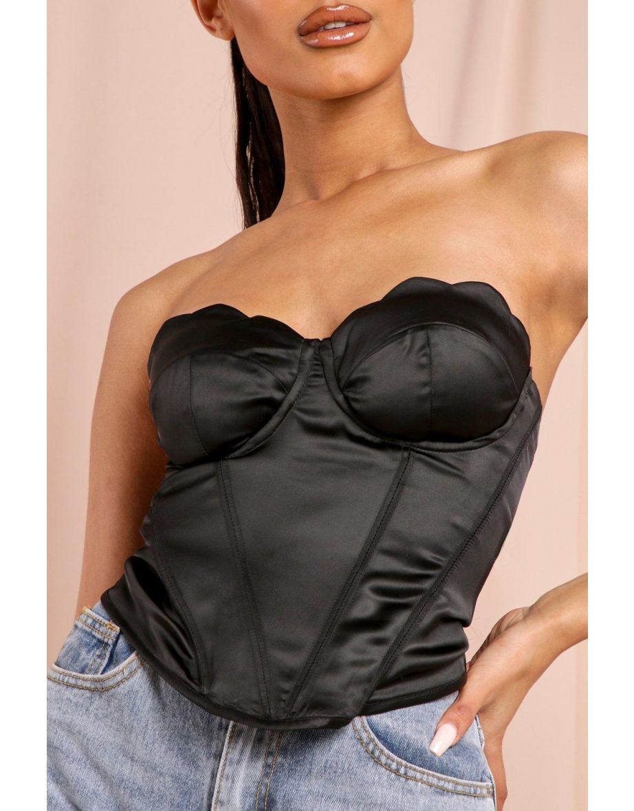 Scallop Detail Cupped Corset Top - 2