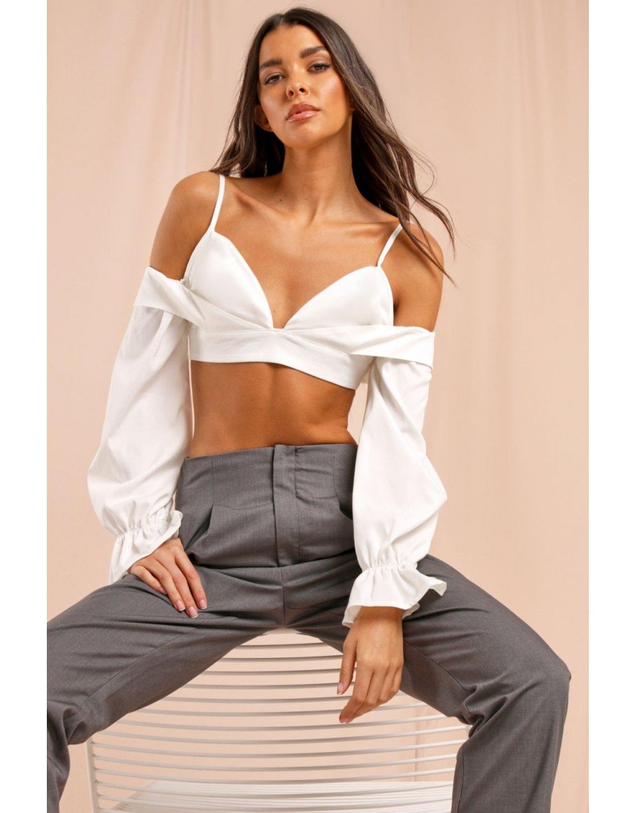 Missé Puff Sleeve Bralet Crop Top