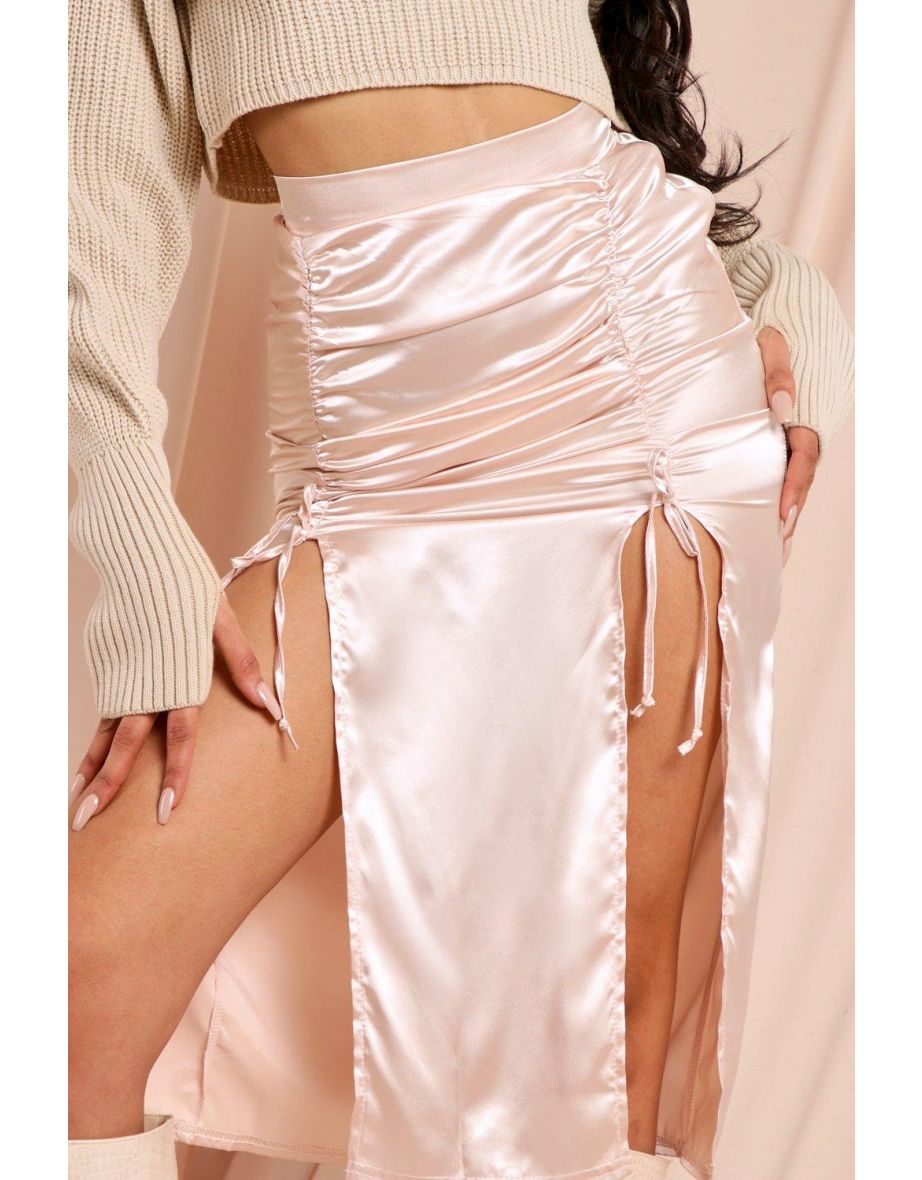 Ruched Detail Midi Skirt - 2