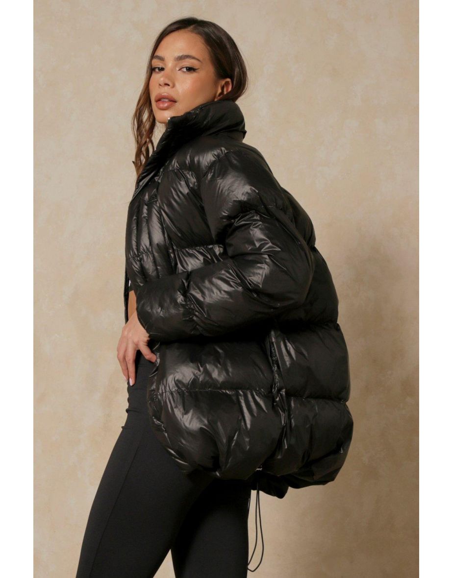 Oversized Funnel Neck Cire Puffer - 2