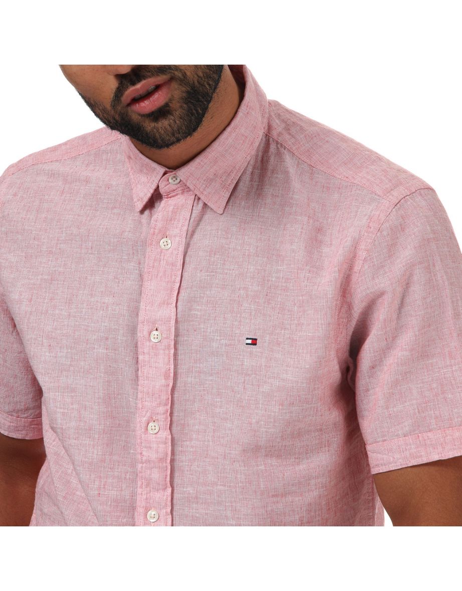 Men's Tommy Hilfiger Short Sleeve Shirt in Pink - 5