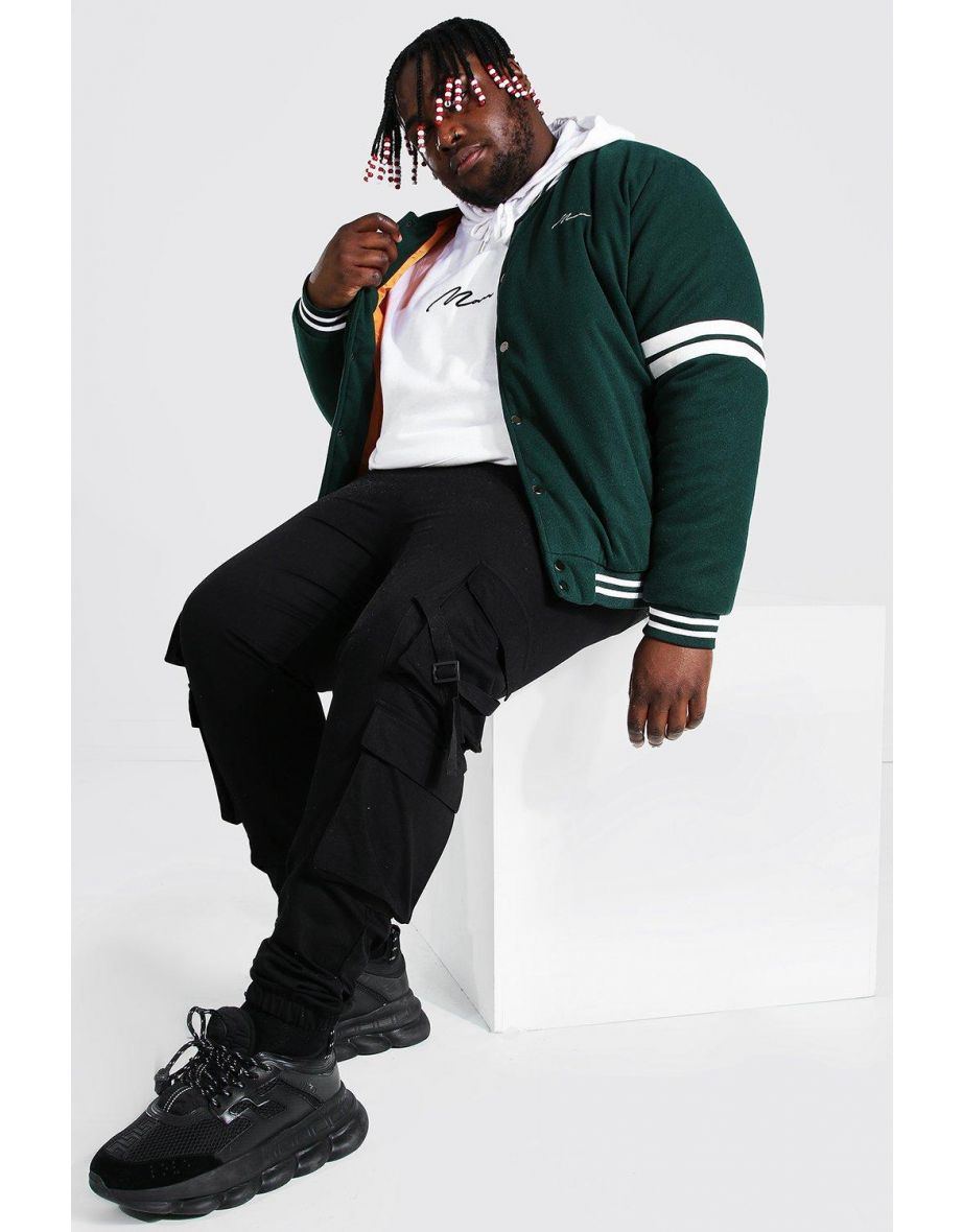 Plus Size Strap Detail Woven Cargo Jogger - black - 2