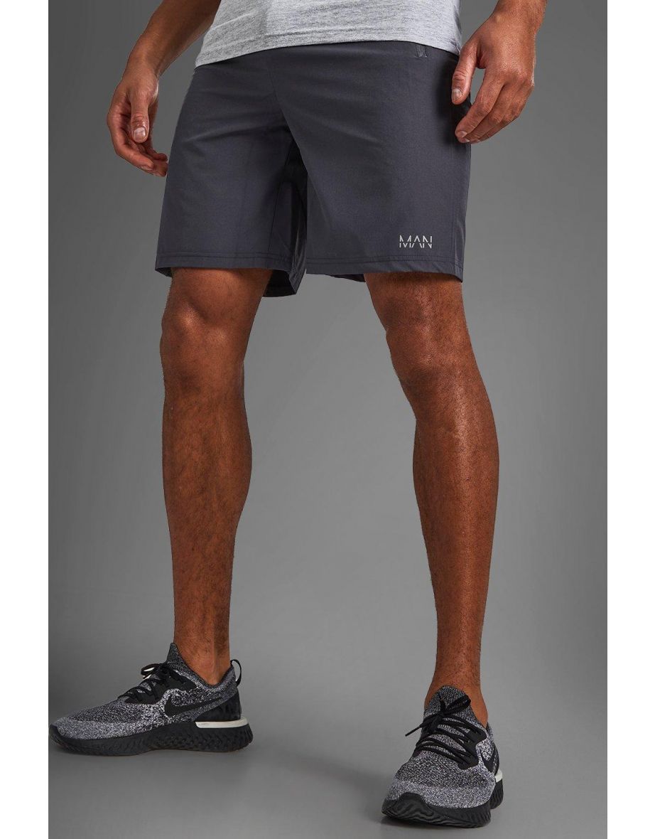 Man Active Gym Shorts With Zip Pockets - charcoal