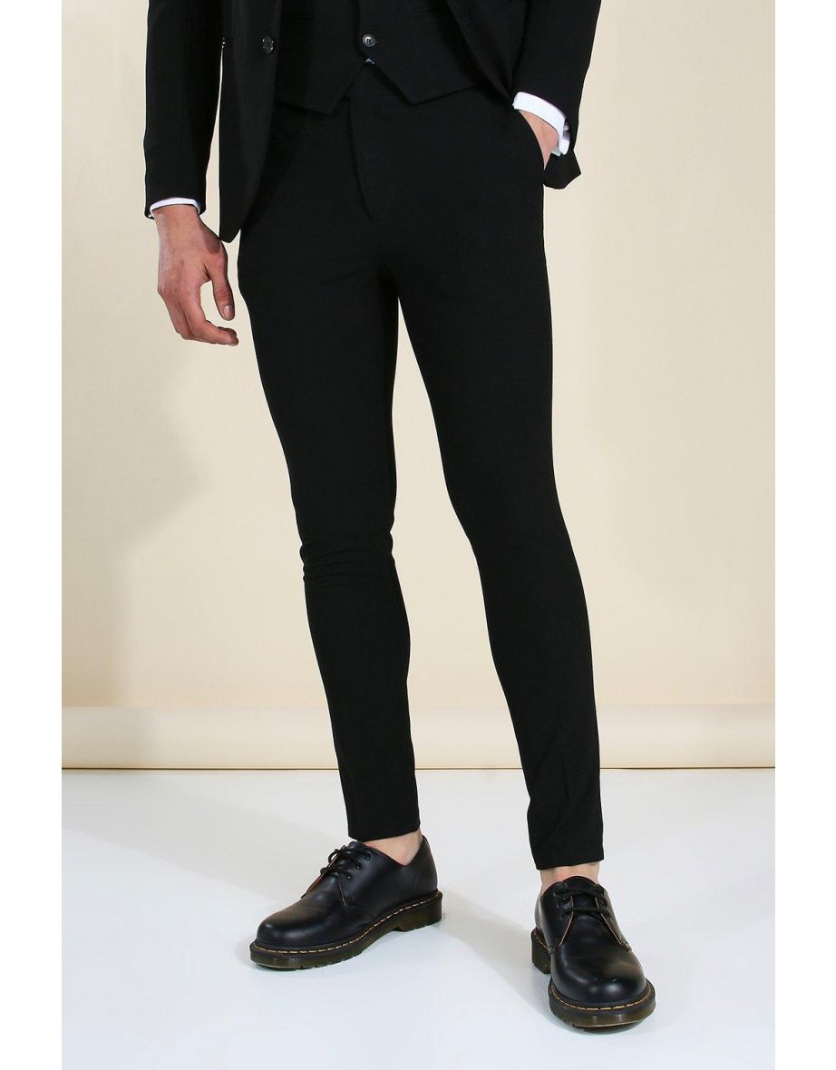Super Skinny Black Suit Trousers - black