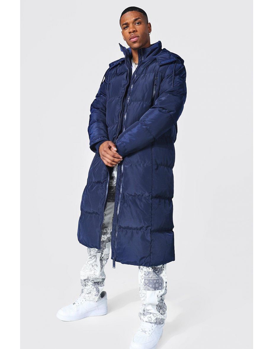 longline duvet puffer with zips