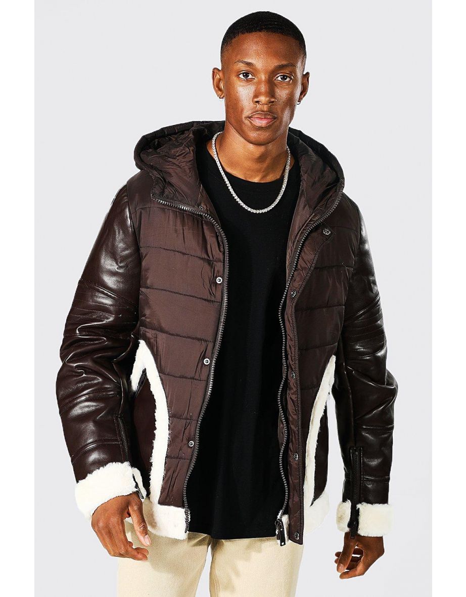 Aviator With Puffer Body Styling - chocolate