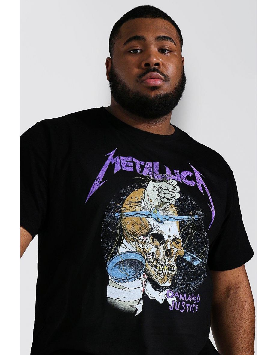 Plus Size Metallica Skull License T-shirt - black - 2