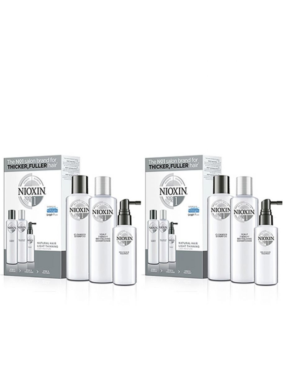 Nioxin 3-Part System Kit 1 for Natural Hair with Light Thinning Double