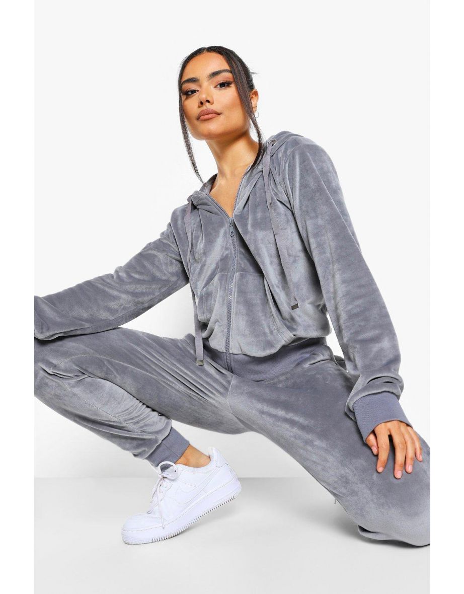 Grey velour loungewear sales