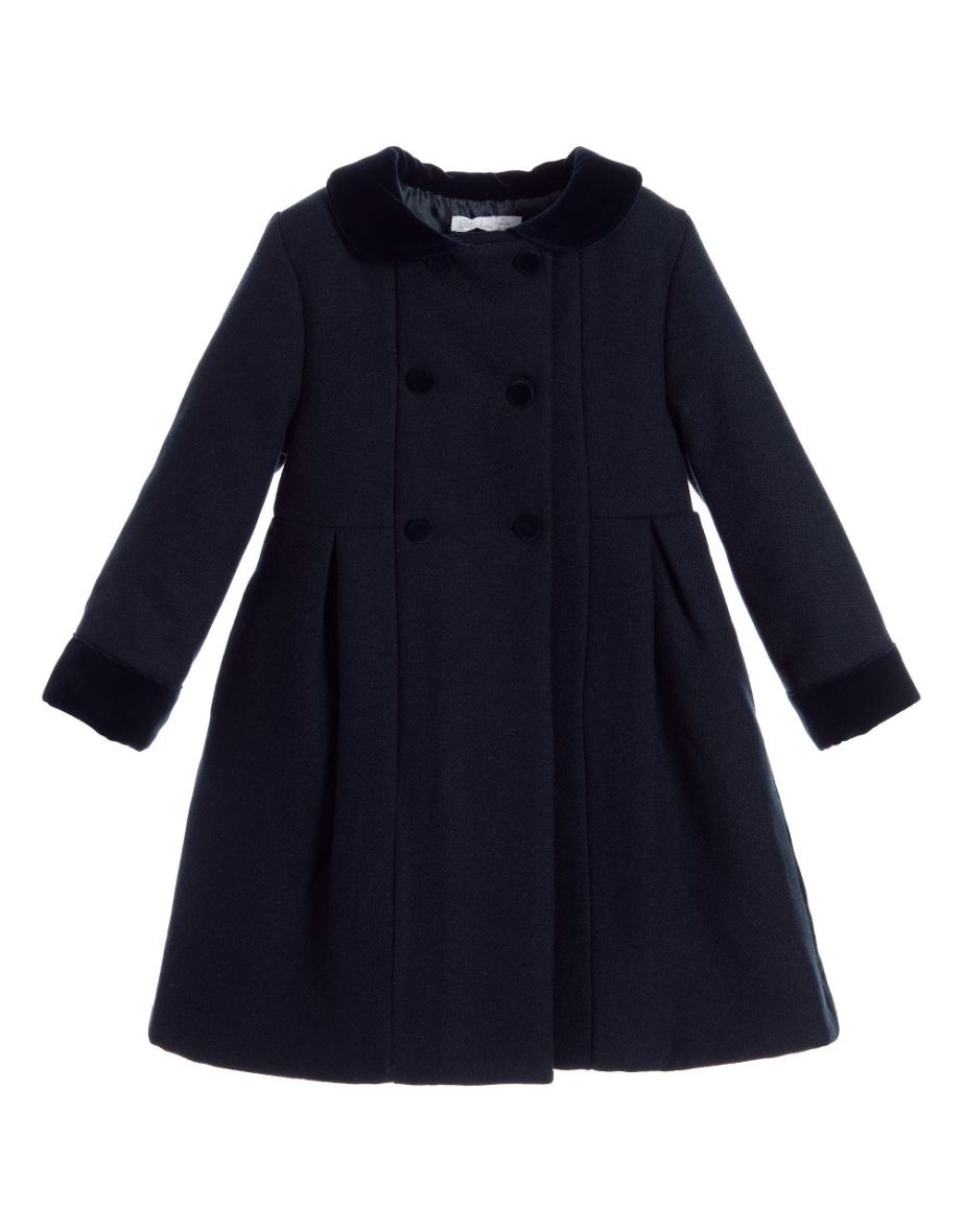 Girls navy wool clearance coat