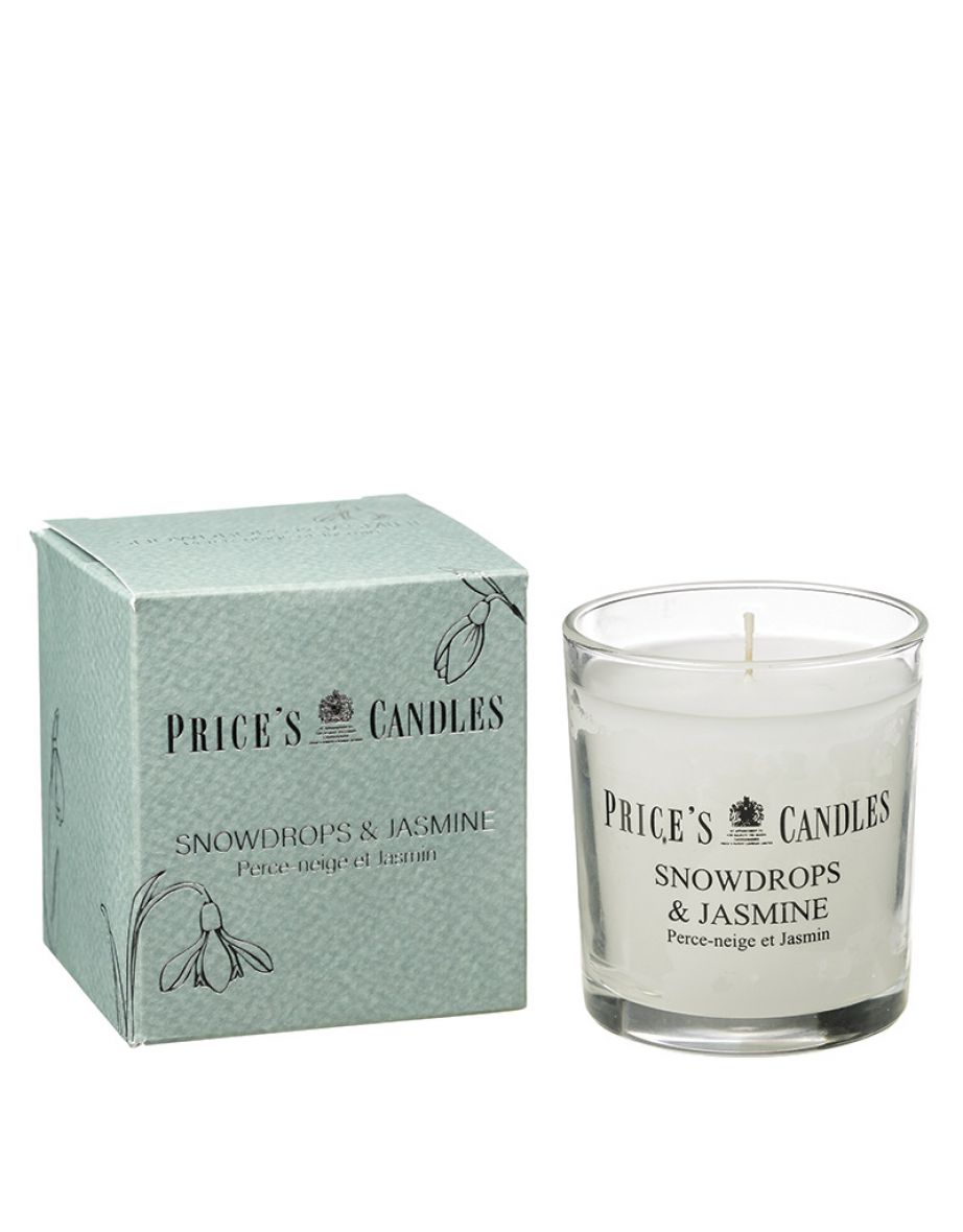Price's Candles Luxury Boxed Jar Candle - Snowdrops & Jasmine