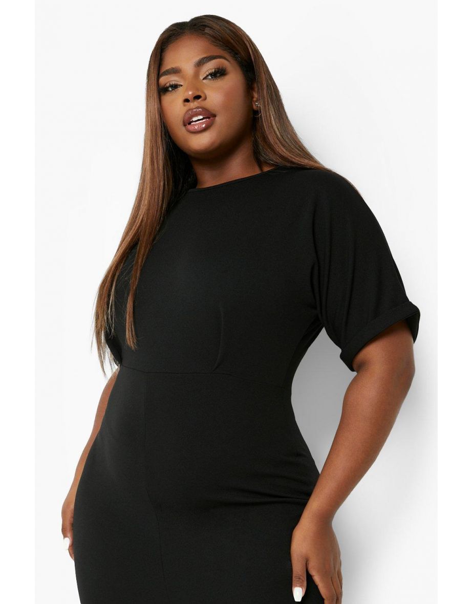 Plus Wiggle Midi Dress - black - 3