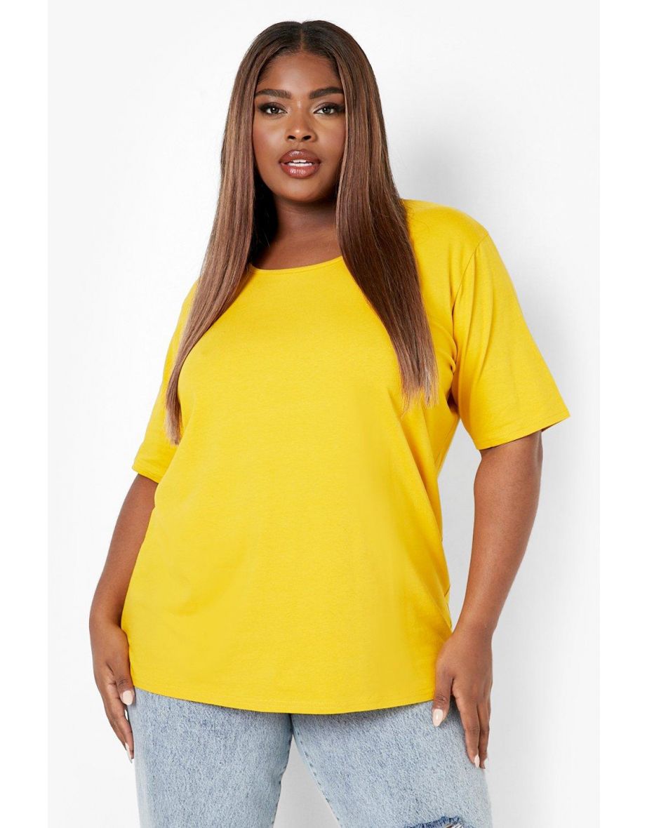 Plus Recycled Oversized T-shirt - mustard