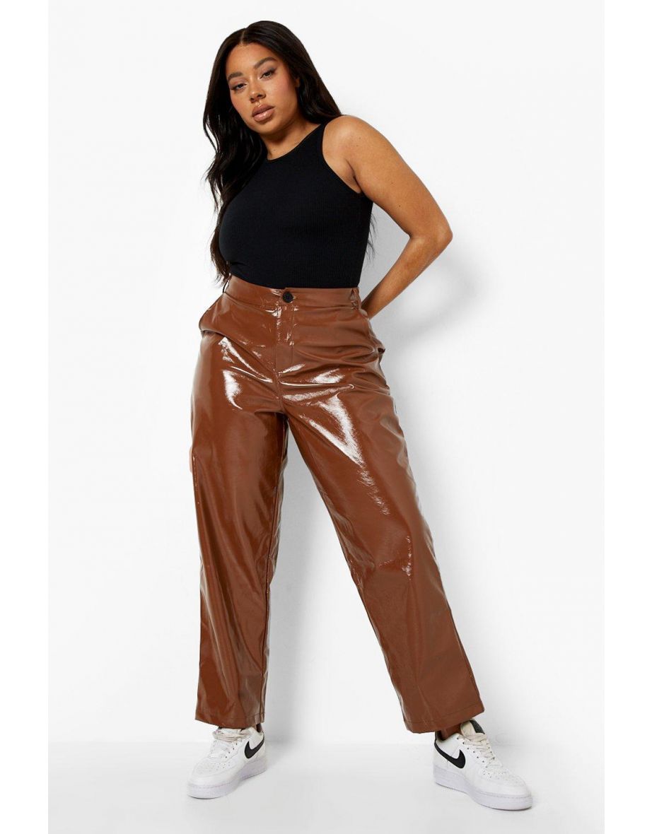 Vinyl straight store leg trousers