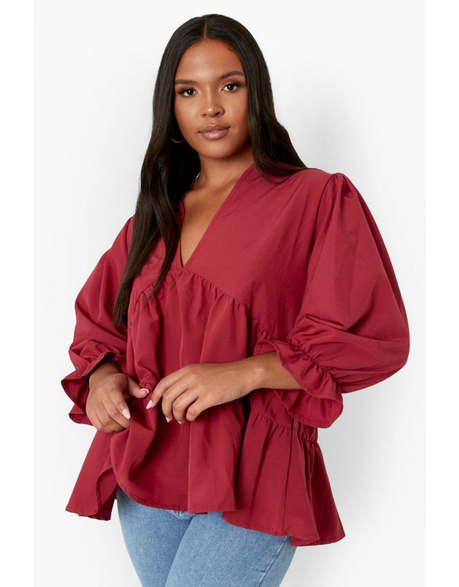 Plus Smock Top - berry