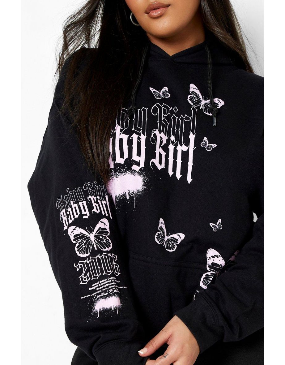 Plus Babygirl Graffiti Hoodie - black - 3