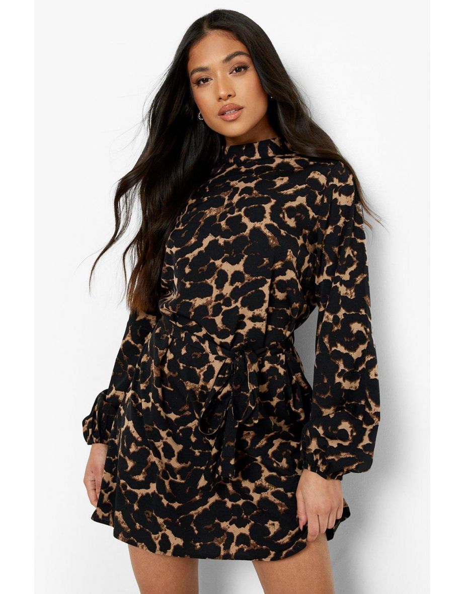 Leopard print petite dress hotsell