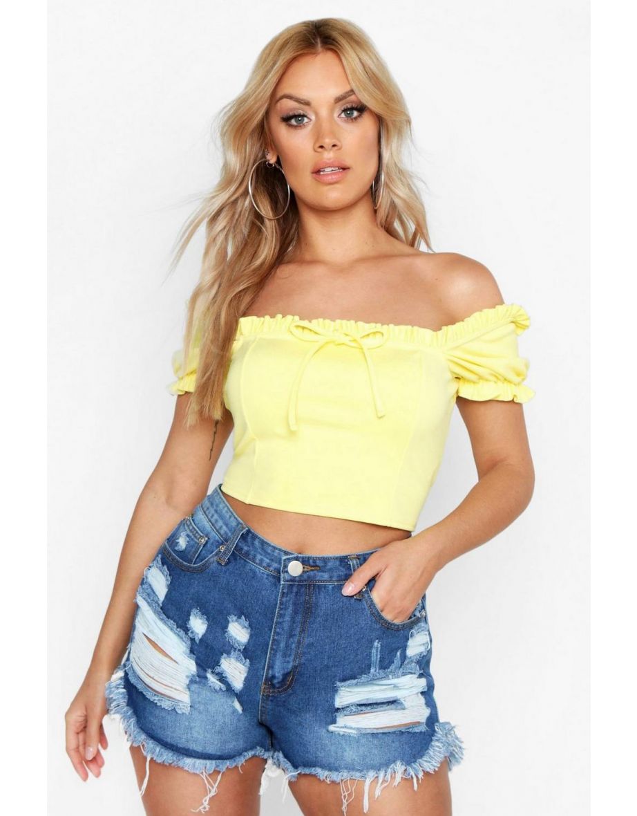 Plus Extreme Rip Denim Shorts - mid blue