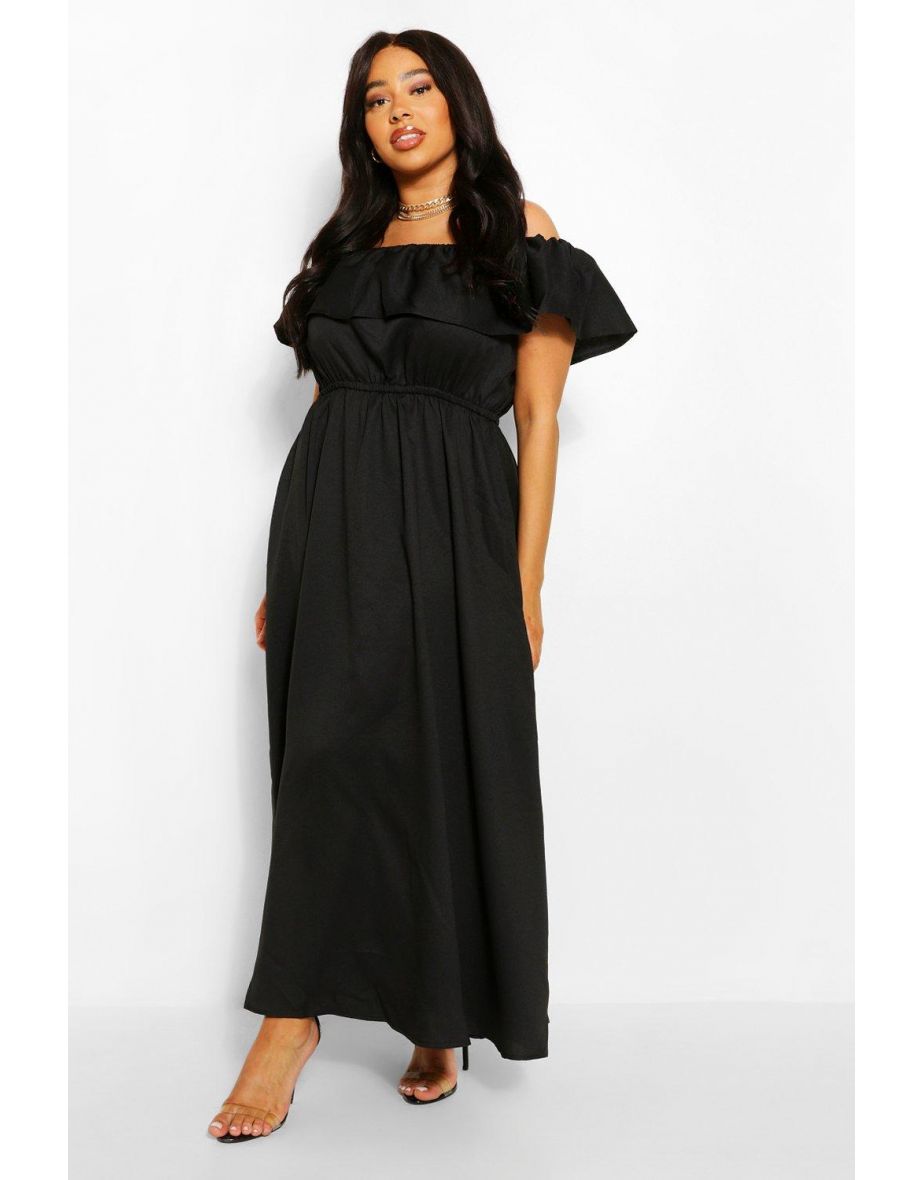 Black hotsell bardot maxi