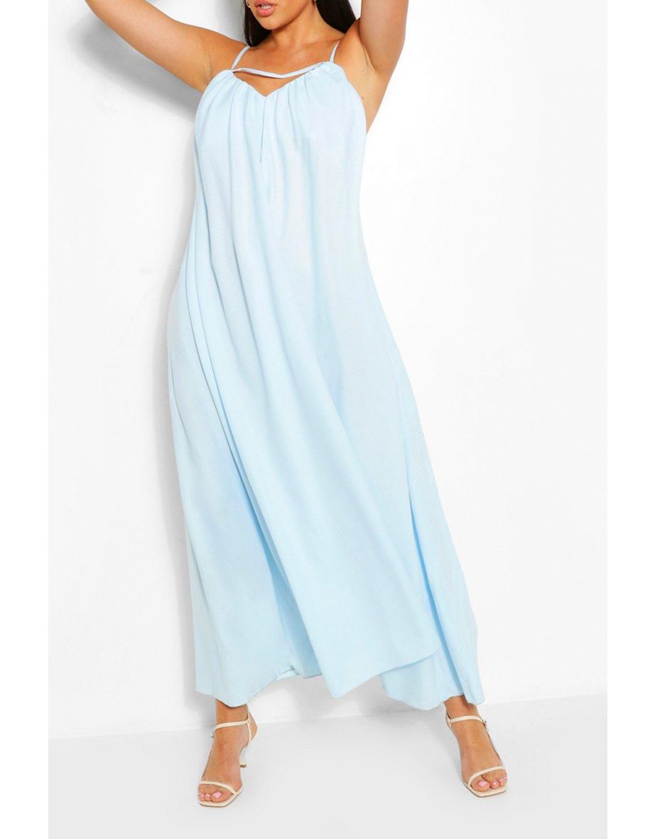 Plus Strappy Cut Out Maxi Dress - red - 3