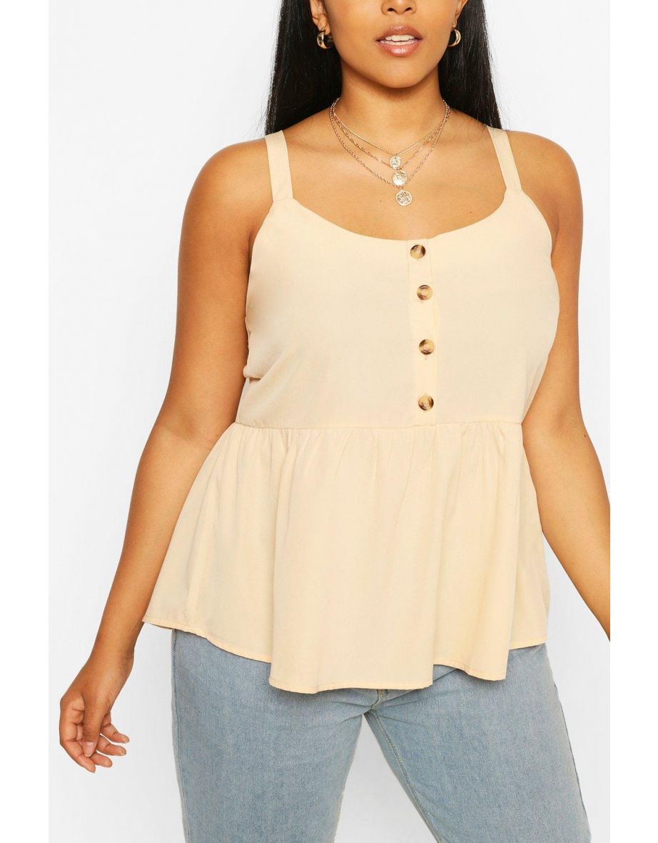 Plus Tort Button Smock Cami - stone - 3