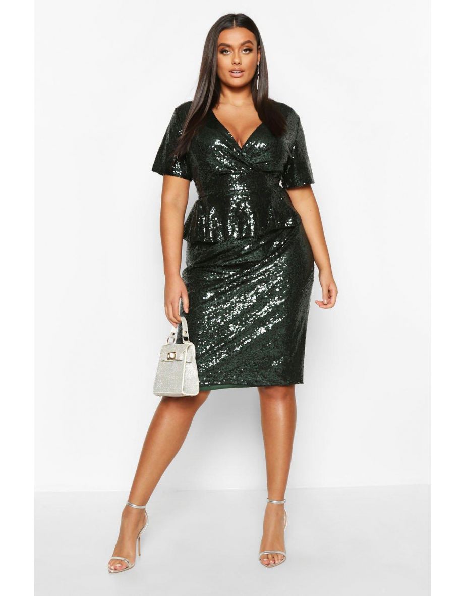 Peplum wrap dress online