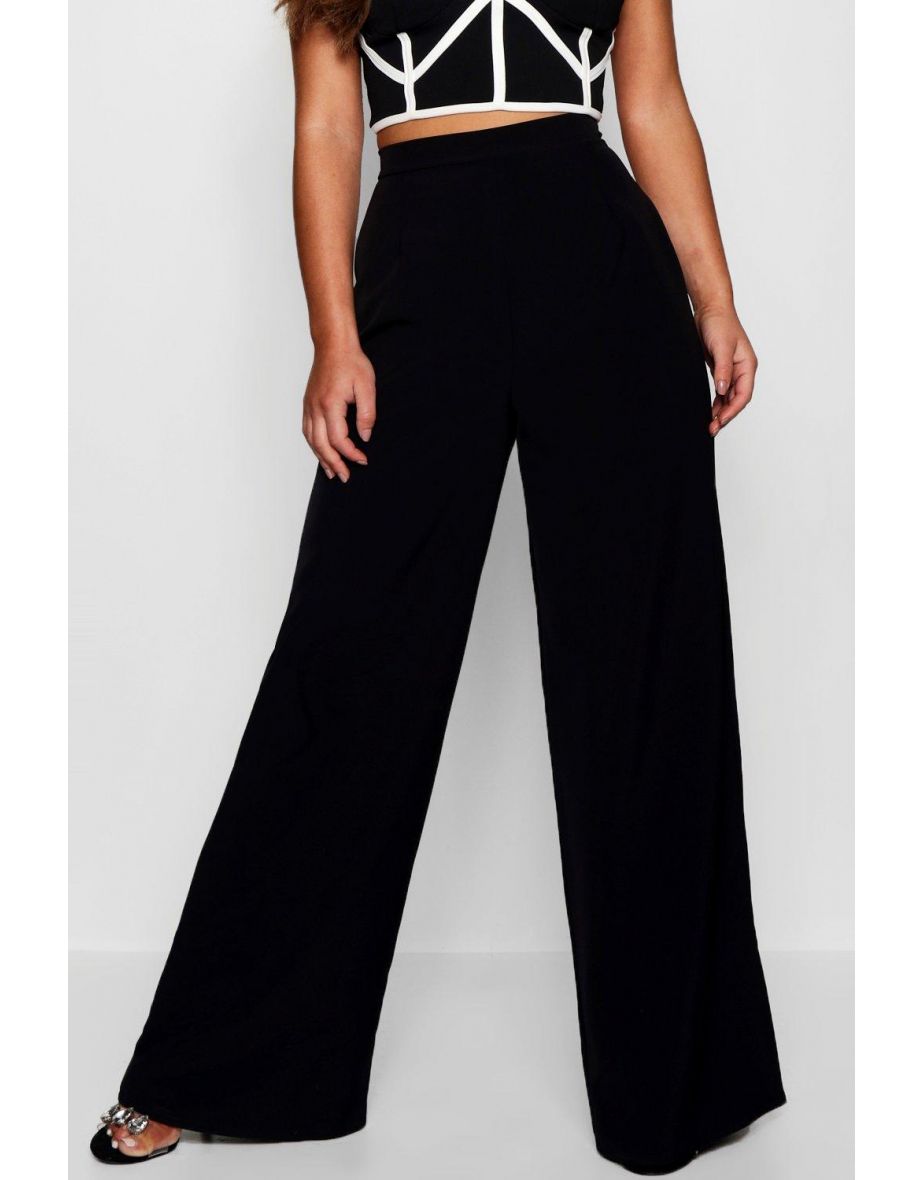 Petite  High Waisted Woven Wide Leg Trousers - white - 3