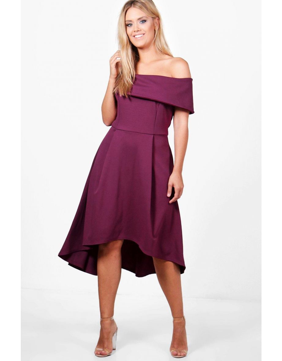 boohoo double layer midi dress