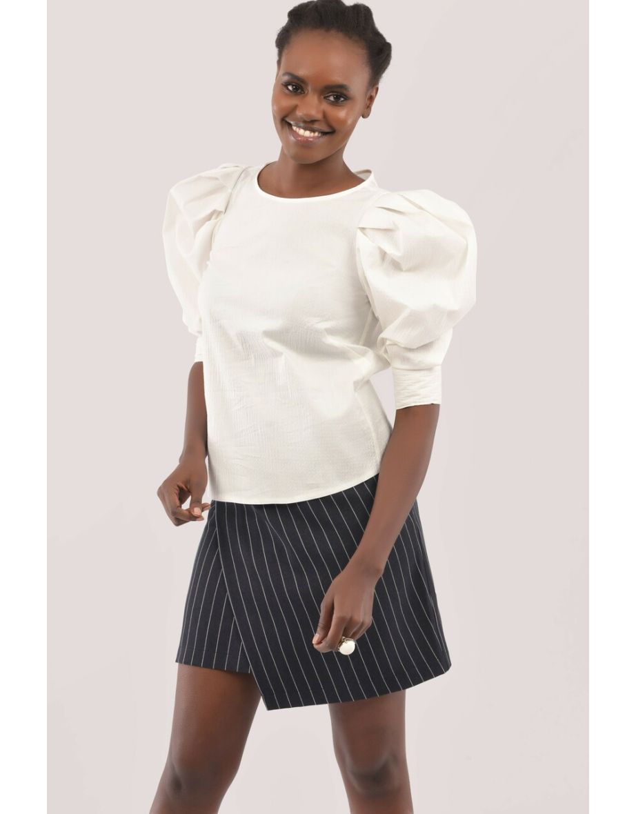 Closet London Ivory Pleated Sleeve Blouse - 3