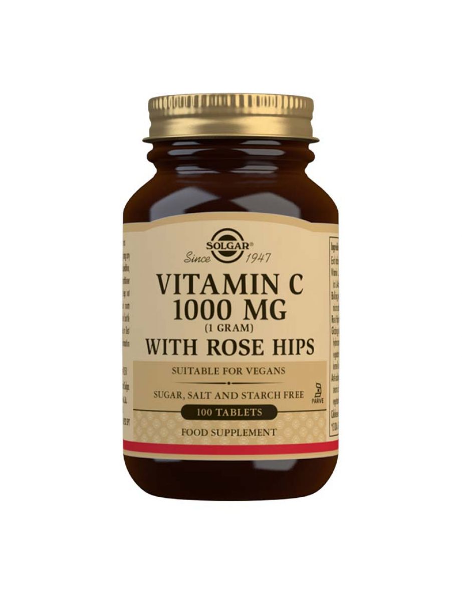 Solgar Vitamin C 1000mg with Rose Hips 100 Tablets