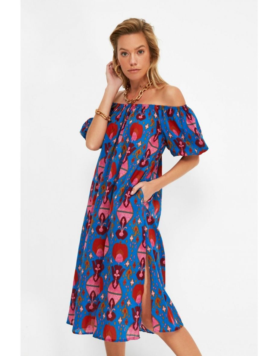 tribal print midi dress