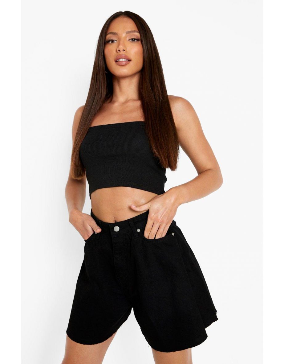 Tall Floaty Denim Short - black - 3