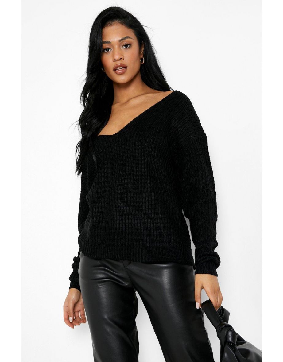 Shop Tall Recycled Twist Back Jumper black Online in Oman VogaCloset