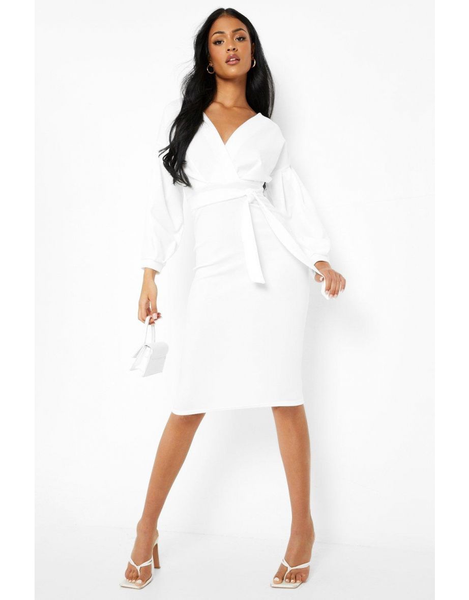 Tall Recycled Off The Shoulder Midi Dress - ivory