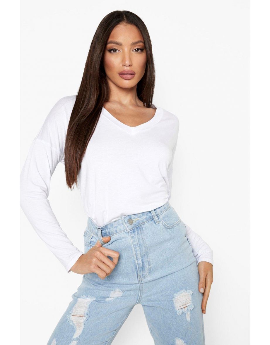 Tall Oversized Long Sleeve Top - white - 3