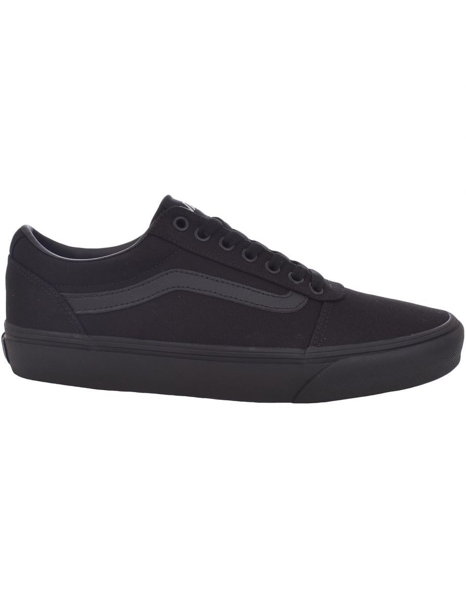 All black vans with clearance white laces