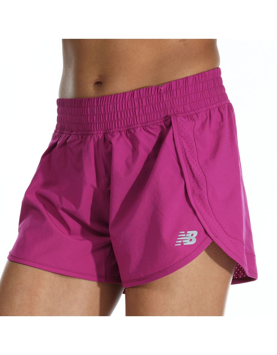 Women's New Balance Printed Fast Split Shorts in Pink