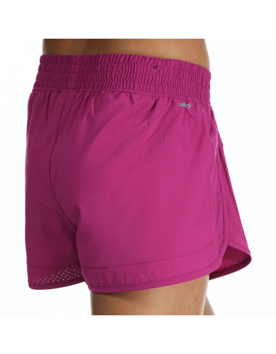 Women's New Balance Printed Fast Split Shorts in Pink - 5