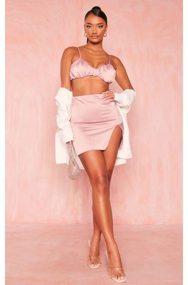 Hot Pink Ombre Print Woven Tassel Wrap Skirt